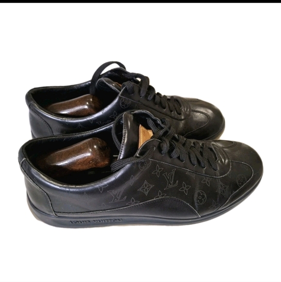 Louis Vuitton Other - Vtg Louis Vuitton Men’s Black Monogram Sneakers  Leather  Made in Italy Sz 11